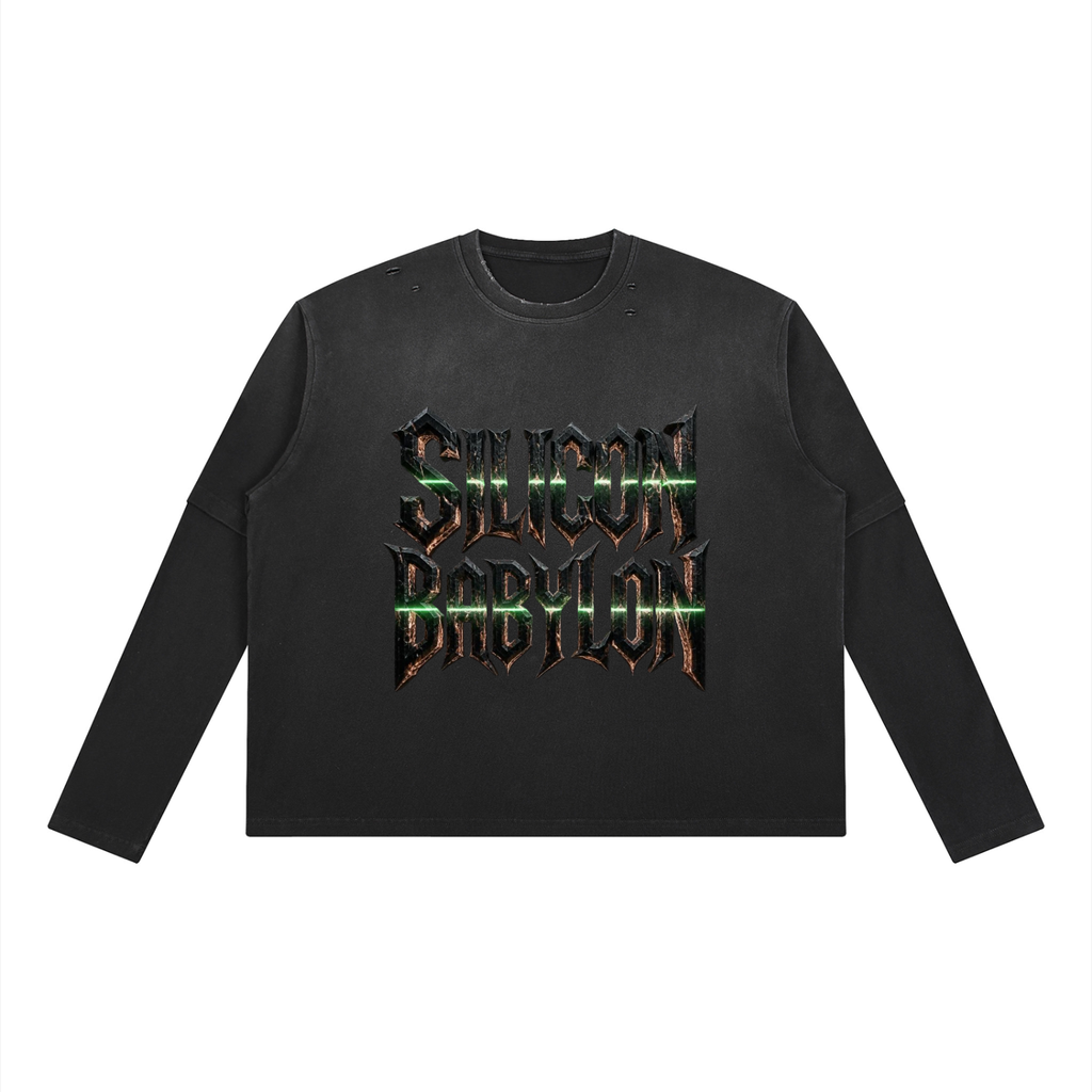 Silicon Babylon Unisex Vintage Wash Layered T-Shirt
