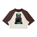 Women’s Color Block Raglan Crop T-Shirt|Mrs.MaryMack