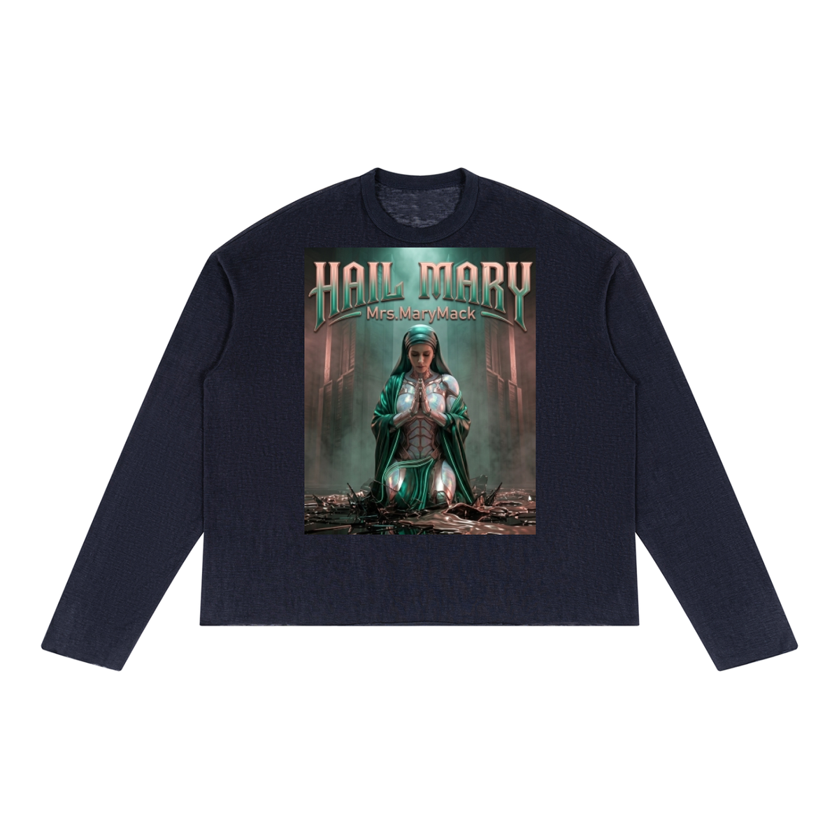 Unisex Raw Edge Long Sleeve T-Shirt|Mrs.MaryMack