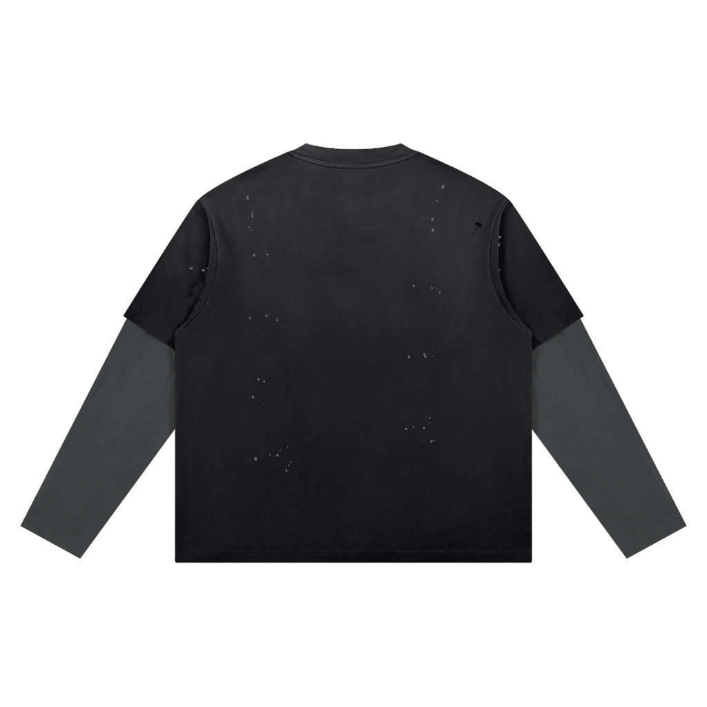 Unisex Vintage Wash Distressed Layer T-Shirt|Mrs.MaryMack