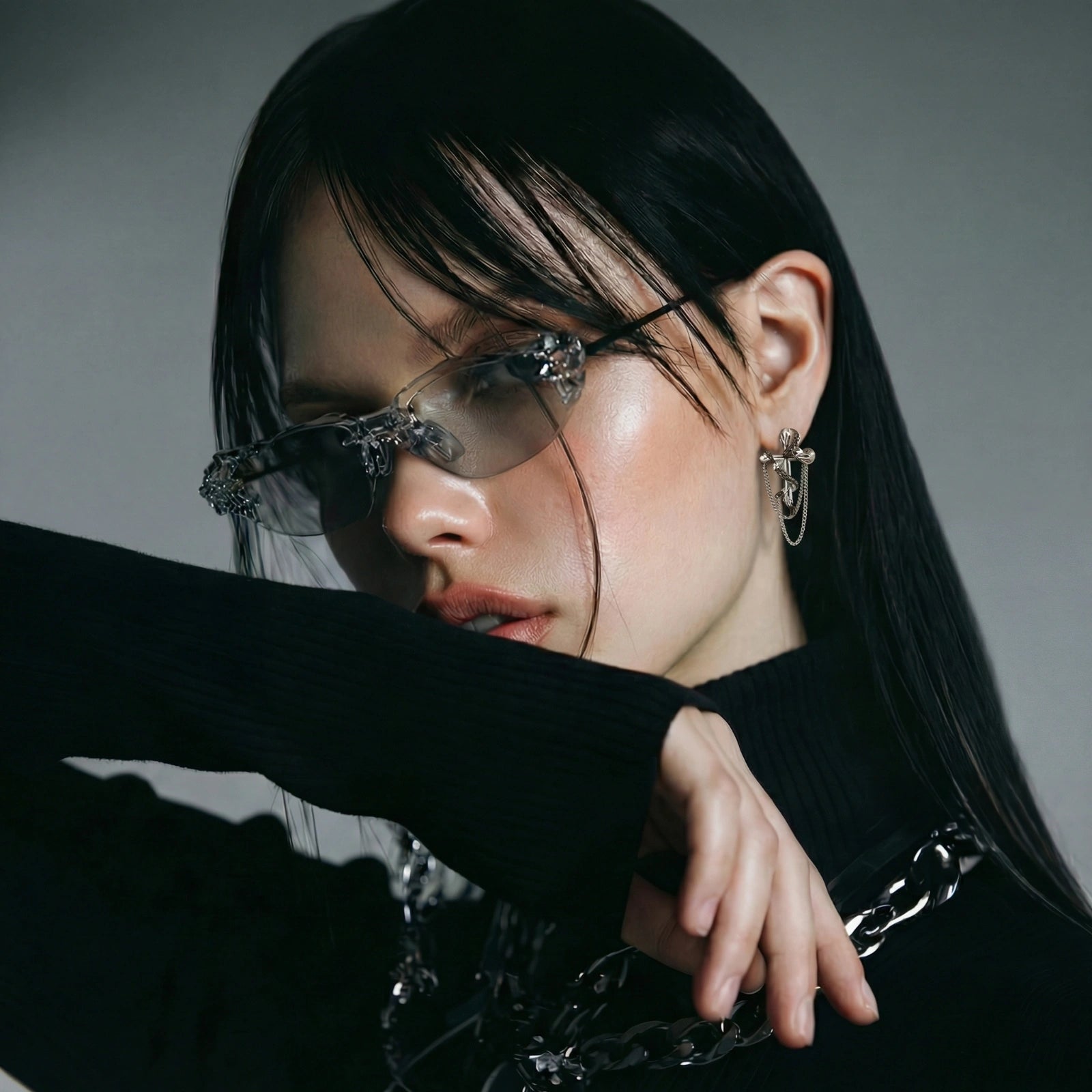 Serpent Cross Chain Earrings | Mrs.MaryMack