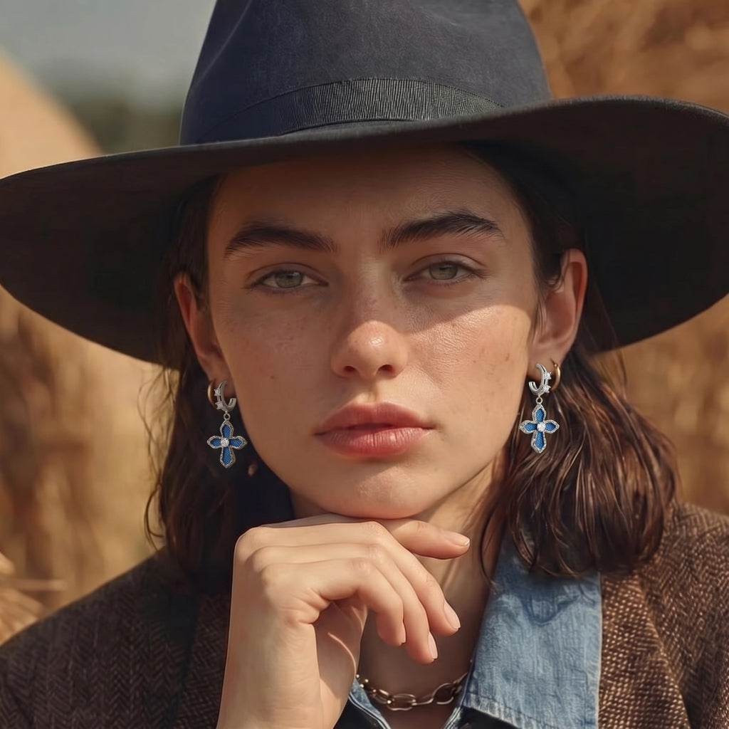 Denim Cross Drops | Mrs.MaryMack
