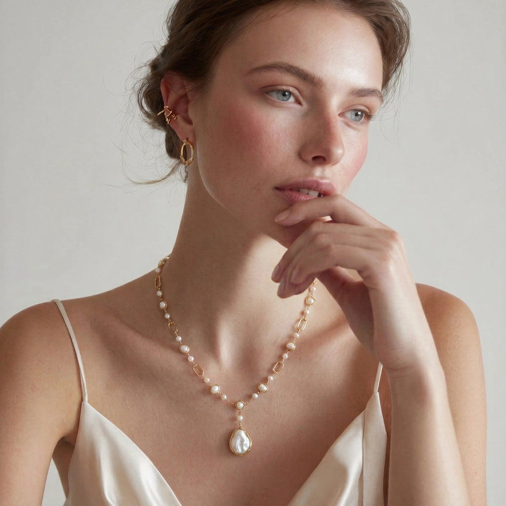 Lumina Pearl Station Necklace | Mrs.MaryMack