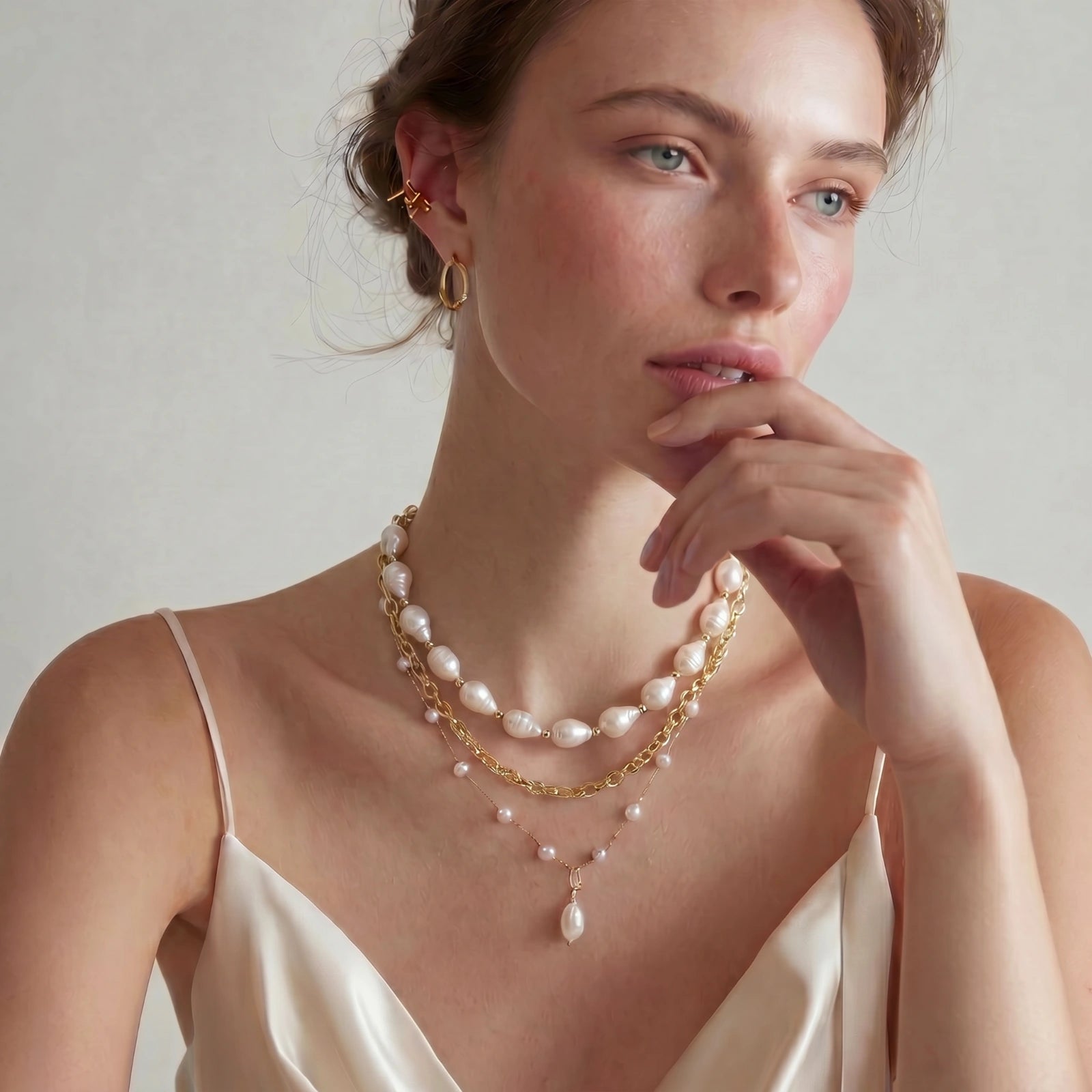 Golden Pearl Layers Necklace | Mrs.MaryMack
