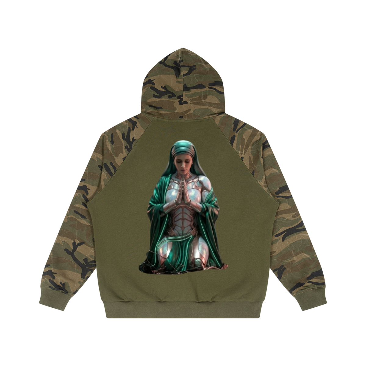 Unisex Camo-Splice Raglan Zip Hoodie|Mrs.MaryMack