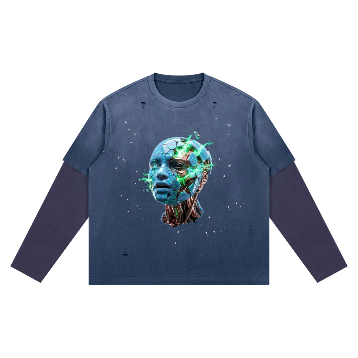 Unisex Vintage Wash Distressed Layer T-Shirt|Mrs.MaryMack