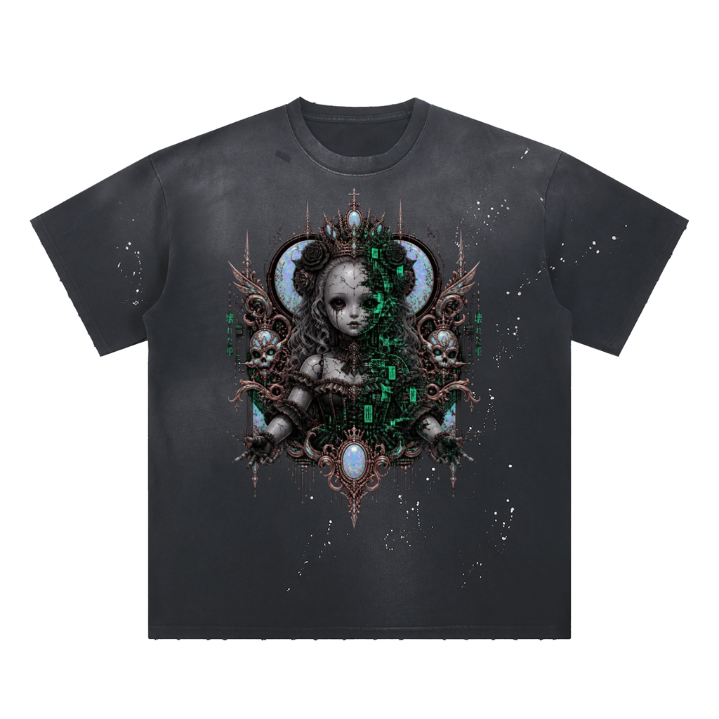 Hand-Frayed Sunfade Paint Splatter T-Shirt