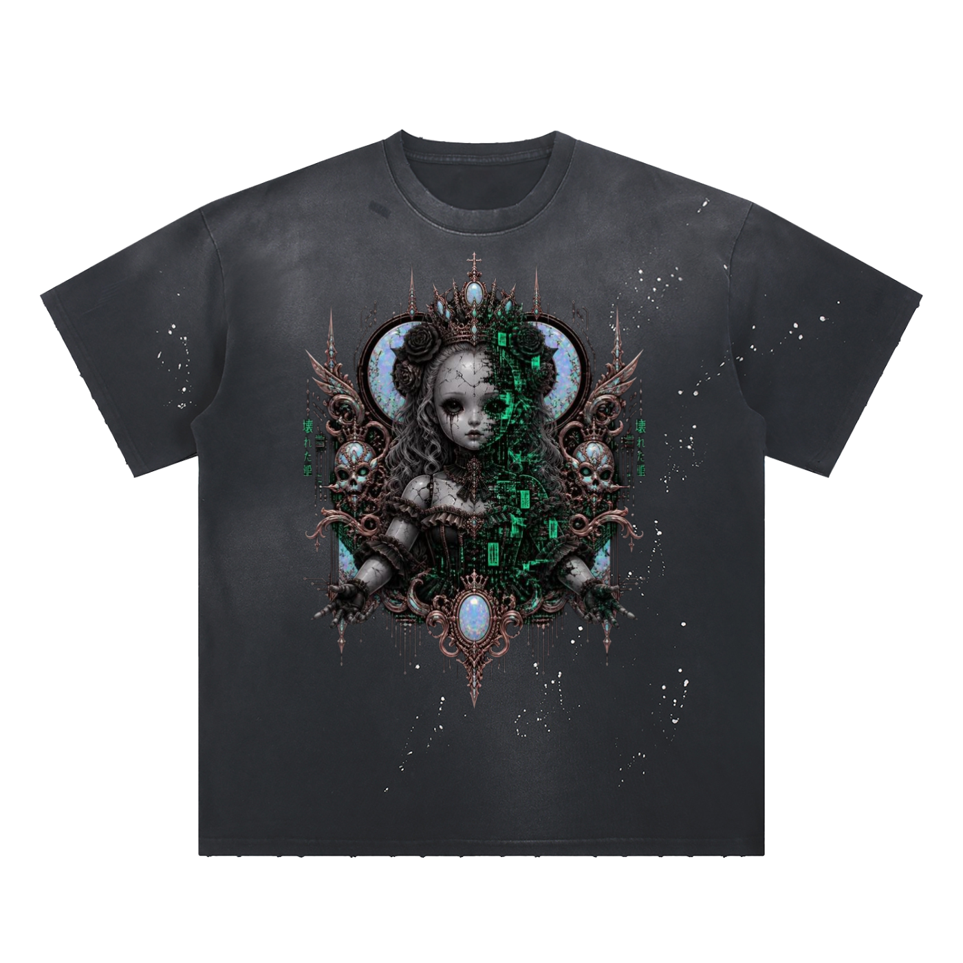 Hand-Frayed Sunfade Paint Splatter T-Shirt