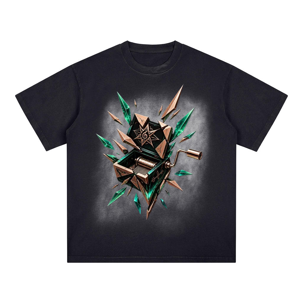 Mrs.MaryMack Musicbox Square Patch Monkey Washed T-Shirt