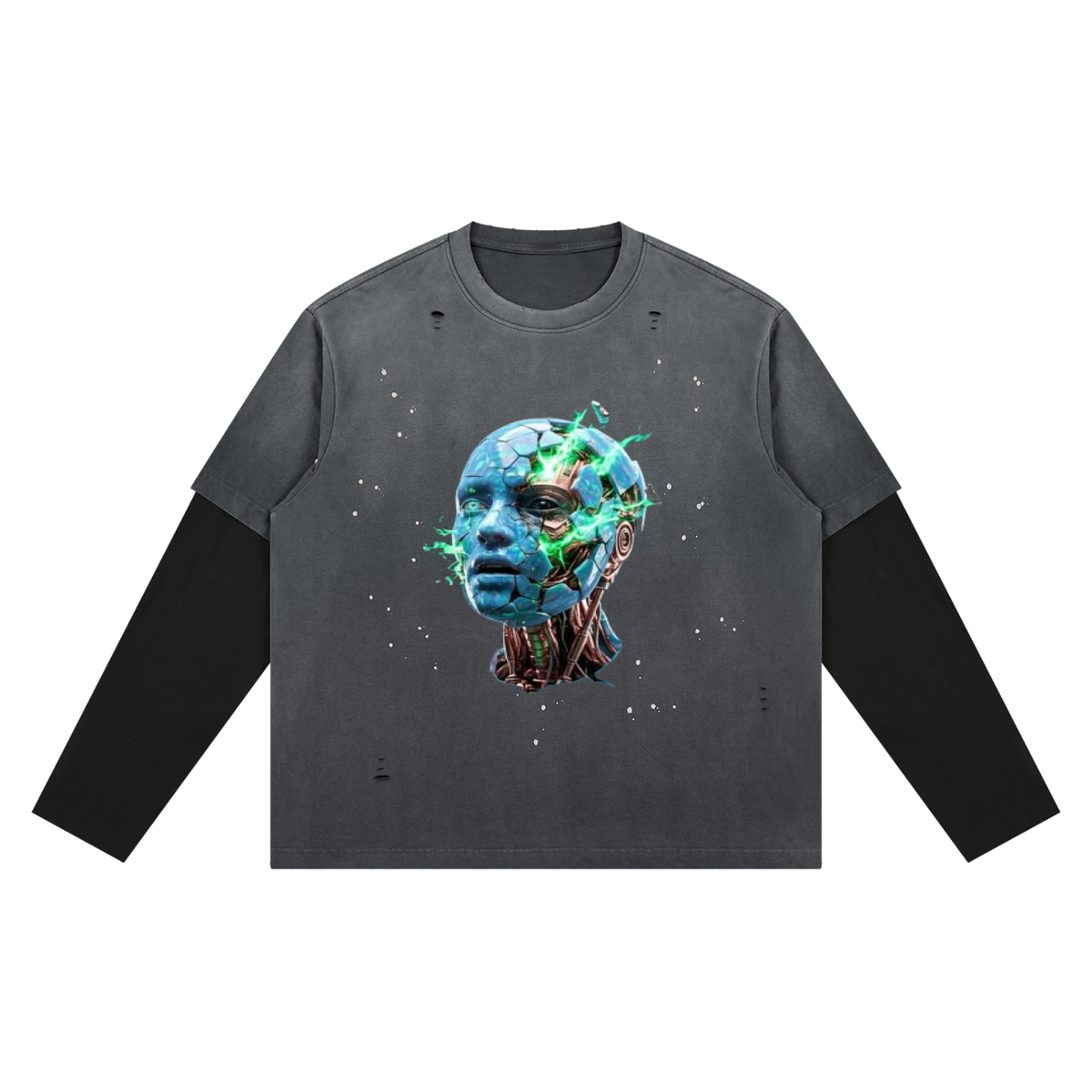 Unisex Vintage Wash Distressed Layer T-Shirt|Mrs.MaryMack