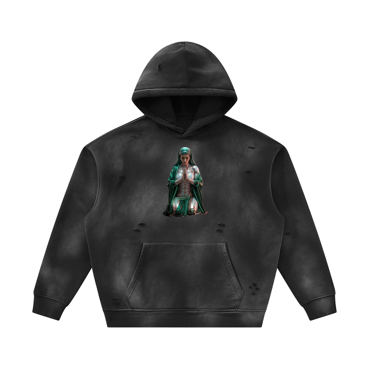 Unisex Sunfade Frayed Fleece Hoodie|Mrs.MaryMack