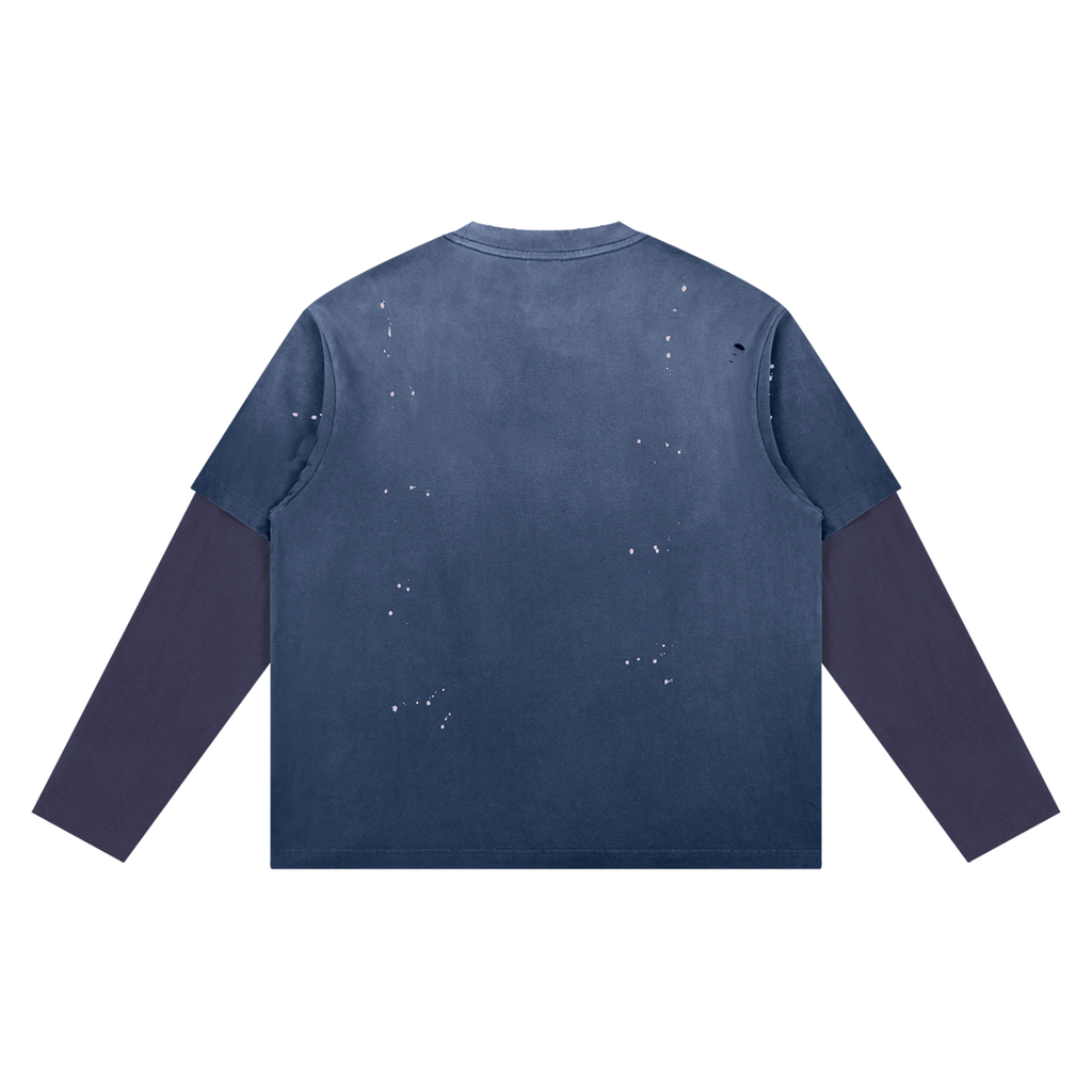Unisex Vintage Wash Distressed Layer T-Shirt|Mrs.MaryMack