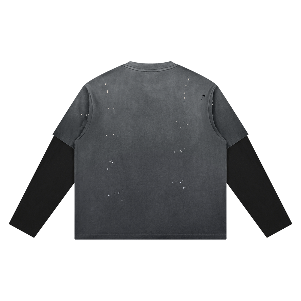 Unisex Vintage Wash Distressed Layer T-Shirt|Mrs.MaryMack