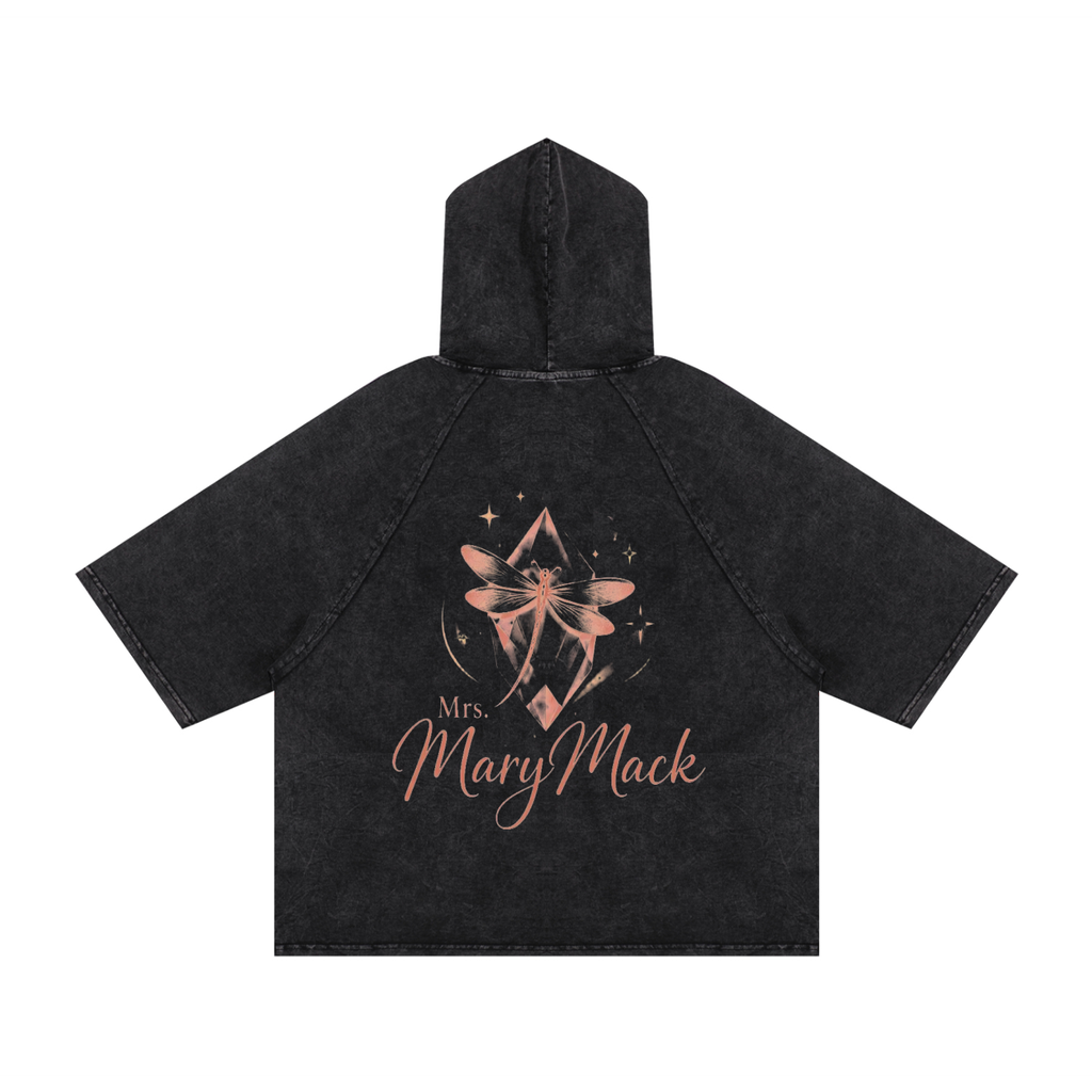 Snow Washed Hooded Boxy T-Shirt|Mrs.MaryMack